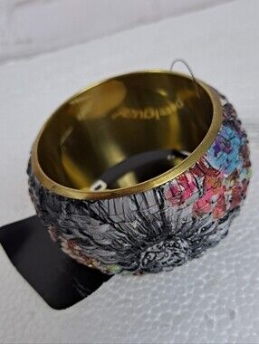 Desigual chunky multi-color textured bangle bracelet.